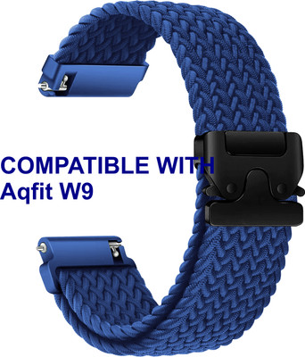 ACM WSM38Z22BL1909 Watch Strap Woven Braided Clipper 22mm for Aqfit W9 Smartwatch Blue Smart Watch Strap(Blue)