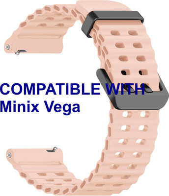 ACM WSM40B20CPK1612 Watch Strap Silicone Sports 20mm for Minix Vega Smartwatch Creame Pink Smart Watch Strap(Pink)