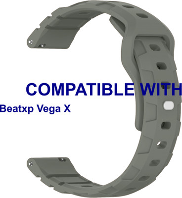 ACM Watch Strap Silicone Belt for Beatxp Vega X Smartwatch Grey Smart Watch Strap(Grey)