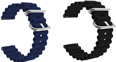 PUNAK 20 MM OCEAN SPORT SMARTWATCH BAND STRAPS Smart Watch Strap(Black, Blue)