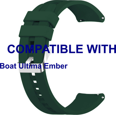 ACM WSM15C22GR3850 Watch Strap Silicone Hook 22mm for Boat Ultima Ember Smartwatch Green Smart Watch Strap(Green)