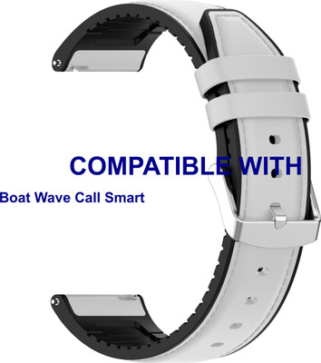 ACM WSM33U22WT3890 Watch Strap Leather Silicone Belt 22mm for |Boat Wave Call Smart Smartwatch White Smart Watch Strap(White)