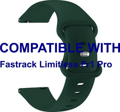 ACM WSM13A22DG3928 Watch Strap Clip Belt 22mm for Fastrack Limitless Fr1 Pro Smartwatch Dark Green Smart Watch Strap(Green)