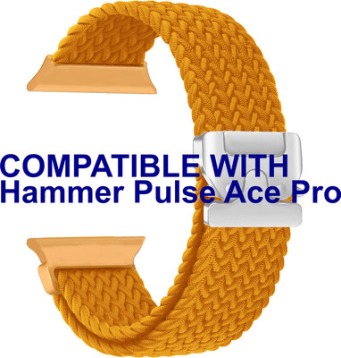 ACM Sliding 44mm 49mm Watch Strap Woven Braided Clipper for Hammer Pulse Ace Pro Smartwatch Orange Smart Watch Strap(Orange)