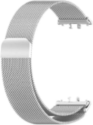 Connexa Magnetic Metal Strap for Fit 3 – Premium Adjustable Magnetic Loop Band Smart Watch Strap(Silver)