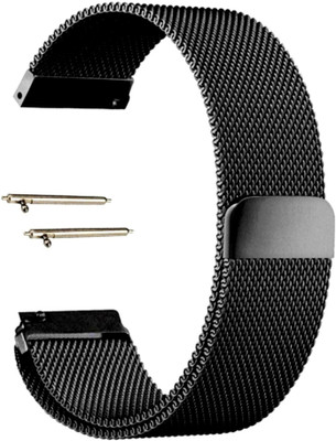 BLACK LOVIES 22 mm Magnetic Metal Strap Smartwatch Compatible with Noice Color Fit Pro 3 Smart Watch Strap(Black)