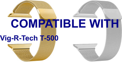 ACM WSM4M40GLSL1095N1 Pack of 2 Sliding 44mm 49mm Watch Strap Magnetic for Vig-R-Tech T-500 Smartwatch Champagne Gold/Silver Smart Watch Strap(Mullti Color)