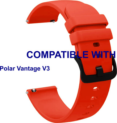 ACM WSM25M22RD3872 Watch Strap Silicone Hook 22mm for |Polar Vantage V3 Smartwatch Red Smart Watch Strap(Red)