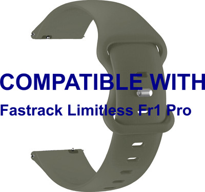 ACM WSM13A22GY3928 Watch Strap Clip Belt 22mm for Fastrack Limitless Fr1 Pro Smartwatch Grey Smart Watch Strap(Grey)