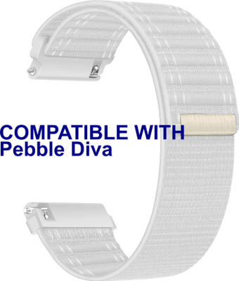 ACM WSM39A20WT3471 Watch Strap Nylon Soft 20mm for |Pebble Diva Smartwatch Belt White Smart Watch Strap(White)