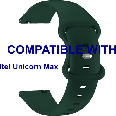 ACM WSM13A22DG3864 Watch Strap Clip 22mm for |Itel Unicorn Max Smartwatch Dark Green Smart Watch Strap(Green)