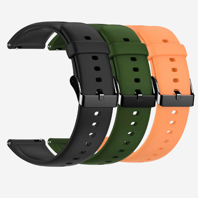 TRENDINGVIEW 22mm Strap Combo for Smart Watches (3 Straps) Black Buckle | Easy Fit Adjustable Design Smart Watch Strap(Mullti Color)