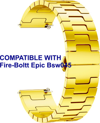 ACM WSM37Y20GL2772 Watch Strap Metal Steel 20mm for Fire-Boltt Epic Bsw045 Smartwatch Gold Smart Watch Strap(Gold)