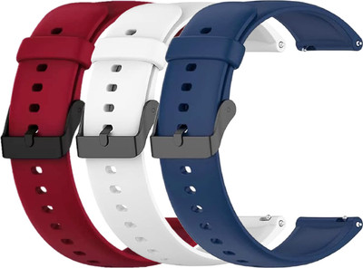 TRENDINGVIEW 22mm Smart Watch Strap (Combo Pack of 3) Silicone Belt with Quick Release Pins | Adjustable Length Smart Watch Strap(Mullti Color)
