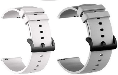 RUPELIK Soft Silicone Black Metal Lock Watch Strap Suitable For All 22mm Watches Smart Watch Strap(Grey)