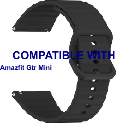 ACM Watch Strap Silicone Classy Belt for Amazfit Gtr Mini Smartwatch Black Smart Watch Strap(Black)