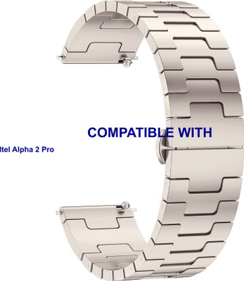 ACM WSM37Y22ST3894 Watch Strap Metal Steel Belt 22mm for New Itel Alpha 2 Pro Smartwatch Starlight Smart Watch Strap(White)