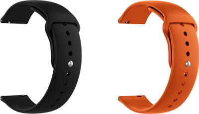 ACM Pack of 2 Watch Strap for Fossil Gen 5 Julianna Smartwatch (Black/Orange) Smart Watch Strap(Mullti Color)