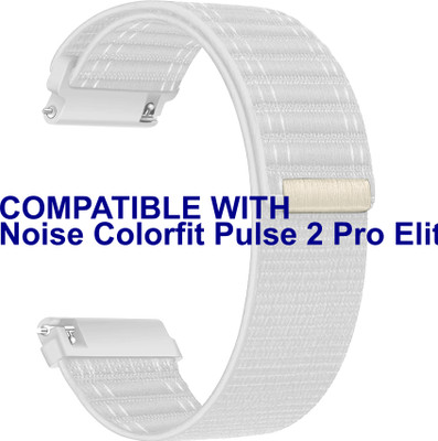 ACM Watch Strap Nylon Soft for Noise Colorfit Pulse 2 Pro Elite Smartwatch White Smart Watch Strap(White)
