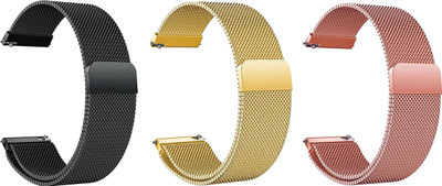 ACM Pack of 3 Watch Strap Magnetic for Zebronics Zeb-Fit7220ch (Black/Gold/Rose Gold Smart Watch Strap(Mullti Color)