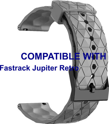 ACM WSM29Q22GY3904 Watch Strap Silicone Designer Belt 22mm for |Fastrack| Jupiter Retro Smartwatch Grey Smart Watch Strap(Grey)