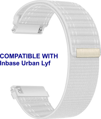 ACM WSM39A20WT1706 Watch Strap Nylon Soft 20mm for Inbase Urban Lyf Smartwatch White Smart Watch Strap(White)