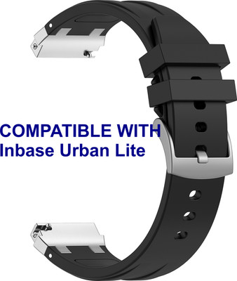 ACM WSM36X20BK1705 Watch Strap Metal Hook Silicone 20mm for Inbase Urban Lite Smartwatch Black Smart Watch Strap(Black)
