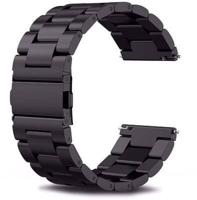 BLACK LOVIES 20MM STAINLESS STEEL BELT Smart Watch Strap(Black)