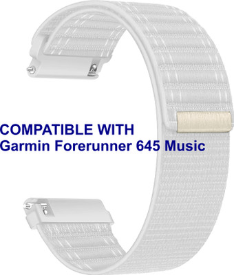 ACM WSM39A20WT1074 Watch Strap Nylon Soft 20mm for Garmin Forerunner 645 Music Smartwatch White Smart Watch Strap(White)