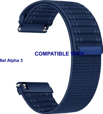 ACM WSM39A22BL3905 Watch Strap Nylon Soft Belt 22mm for |Itel Alpha 3 Smartwatch Blue Smart Watch Strap(Blue)