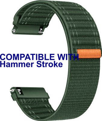 ACM Watch Strap Nylon Soft 22mm for Hammer Stroke Smartwatch Belt Green Smart Watch Strap(Green)