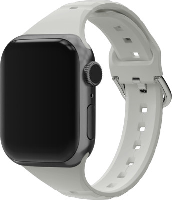 DailyObjects Ribbed Silicone Apple Wrist Band (38/40/41mm) Smart Watch Strap(Grey)