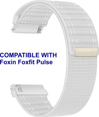 ACM WSM39A22WT1632 Watch Strap Nylon Soft 22mm for |Foxin Foxfit Pulse Smartwatch White Smart Watch Strap(White)