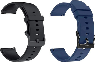 pantan 20mm Black & Blue Soft Silicone Watch Strap/Band with Metal Buckle – All 20mm Smartwatches & Analogue Watches (Pack of 2) Smart Watch Strap(Mullti Color)