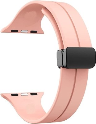 Hamz Effortless Style 49/45/44/42mm with Magnetic Silicon Smart iwatch Straps Smart Watch Strap(Pink)