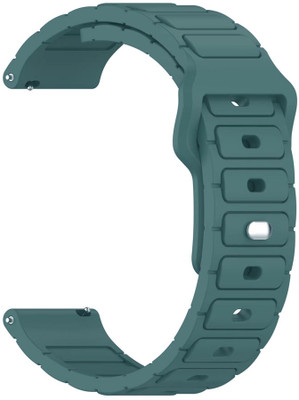 AOnes 22mm Watch Strap Silicone Button Closure Belt for Pebble Matrix Watch Band Smart Watch Strap(Green)