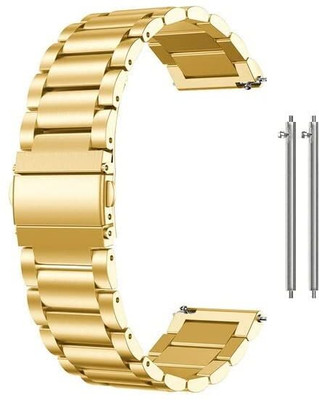 KHR Stainless Steel 22MM Chain Strap Band for NoiseFit Twist (Gold) Smart Watch Strap(Gold)