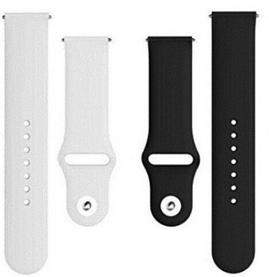 BLACK LOVIES 22 mm Soft Silicon Smartwatch Strap Compatible for N0lSE. Fit Core Smart Watch Strap(Black, White)
