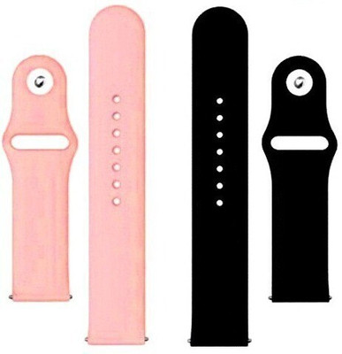 BLACK LOVIES 22 mm Soft Silicon Smartwatch Strap Compatible with Noice. Fit - Endure. Smart Watch Strap(Black, Pink)