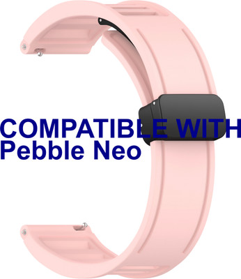 ACM Watch Strap Magnetic Clasp for Pebble Neo Smartwatch Creame Pink Smart Watch Strap(Pink)