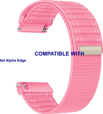 ACM WSM39A22PK5031 Watch Strap Nylon Soft Belt 22mm for Itel Alpha Edge Smartwatch Pink Smart Watch Strap(Pink)