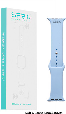 Sprig Soft Liquid Silicone Strap for iWatch SE (Small 40MM) Smart Watch Strap(Blue)