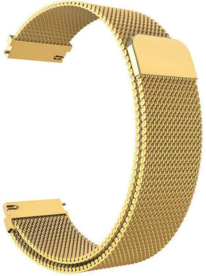 NECESORIES Metal Magnetic Melanese Loop 22mm Watch Belt Compatible with Noise/Amazfit/Boat/Firebolt/Fossil Stainless Steel Smart Watch Strap(Gold)