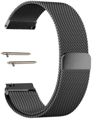 BLACK LOVIES 20mm Magnetic Milanese Loop belt Smart Watch Strap(Black)