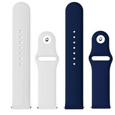 BLACK LOVIES 22 mm Soft Silicon Smartwatch Strap Compatible with Noice Color Fit Vision. Smart Watch Strap(White, Blue)