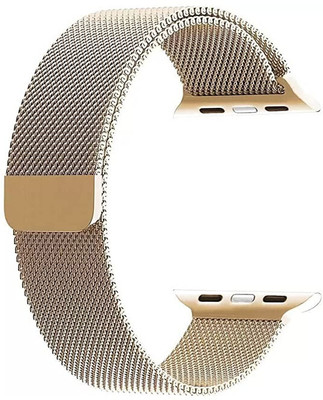 Melfo Magnetic Chain Strap Compatible with Pebble Frost Pro Smart Watch Smart Watch Strap(Gold)