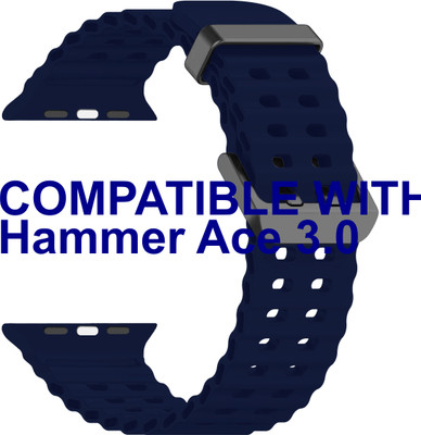 ACM Sliding 44mm 49mm Watch Strap Silicone Sports for Hammer Ace 3.0 Smartwatch Dark Blue Smart Watch Strap(Blue)