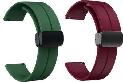 Upthrust Flexi Snap Combat Green & Merlot Obsession 20mm (Pack of 2) Smart Watch Strap(Green, Pink)