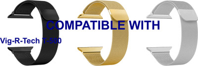 ACM WSM4M40BKGLSL1095N1 Pack of 3 Sliding 44mm 49mm Watch Strap Magnetic for Vig-R-Tech T-500 Smartwatch Black/Champagne Gold/Silver Smart Watch Strap(Mullti Color)