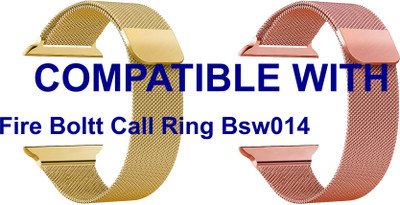 ACM WSM4M40GLRSG1014N1 Pack of 2 Sliding 44mm 49mm Watch Strap Magnetic for Fire Boltt Call Ring Bsw014 Smartwatch Champagne Gold/Rose Gold Pink Smart Watch Strap(Mullti Color)